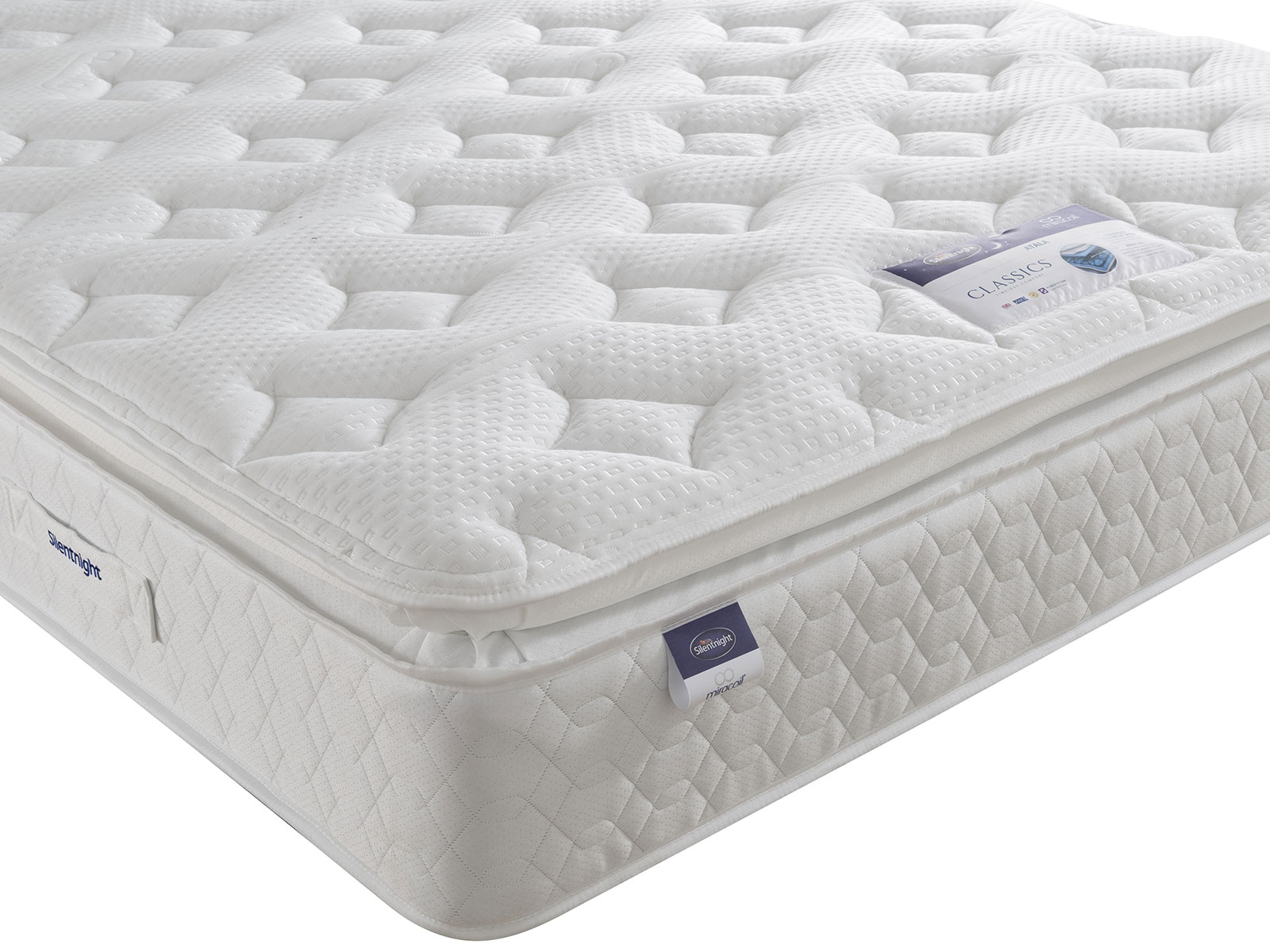 silentnight miracoil pillow top mattress double