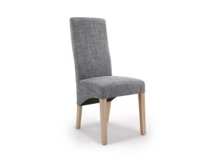 Pair of Shankar Baxter Wave Back Tweed Grey Dining Chairs