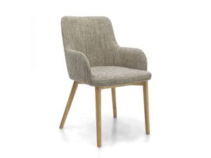 Pair of Shankar Sidcup Tweed Oatmeal Dining Chairs