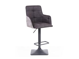 Pair of Shankar Orion Suede Effect Dark Grey Bar Stools