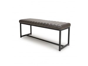 Shankar Archer Leather Effect Grey Bench