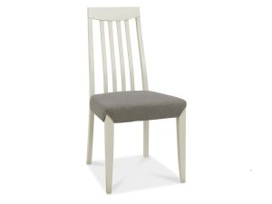 Bentley Designs Bergen Grey Washed Slat Back Chair - Titanium Fabric (Pair)
