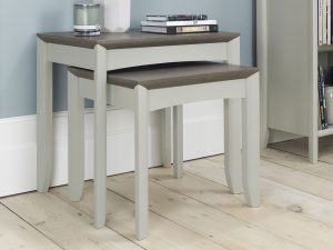 Bentley Designs Bergen Grey Washed Oak & Soft Grey Nest Of Lamp Tables