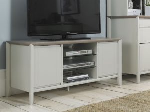 Bentley Designs Bergen Grey Washed Oak & Soft Grey Entertainment Unit