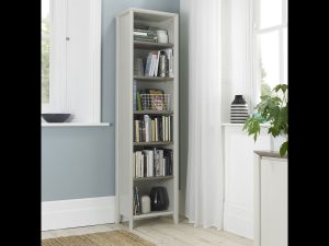 Bentley Designs Bergen Grey Washed Oak & Soft Grey Narrow Bookcase