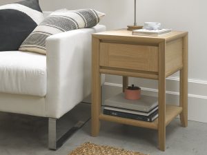 Bentley Designs Bergen Oak Lamp Table With Drawer