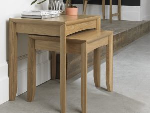 Bentley Designs Bergen Oak Nest Of Lamp Tables