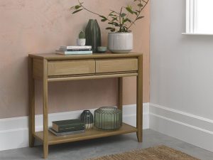 Bentley Designs Bergen Oak Console Table With Drawer