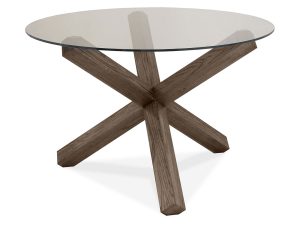 Bentley Designs Turin Dark Oak Circular Glass Table