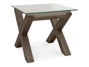 Bentley Designs Turin Dark Oak Glass Lamp Table