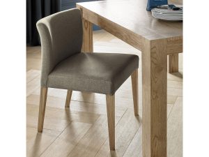 Bentley Designs Turin Light Oak Low Back Uph Chair - Black Gold Fabric (Pair)