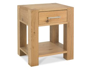 Bentley Designs Turin Light Oak Lamp Table With Drawer