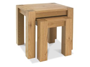 Bentley Designs Turin Light Oak Nest Of Lamp Tables