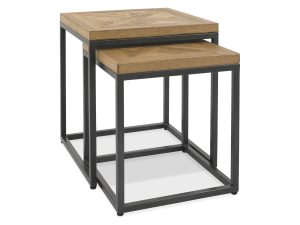 Bentley Designs Indus Rustic Oak Nest of Tables