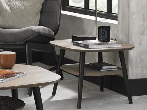 Bentley Designs Vintage Weathered Oak & Peppercorn Lamp Table