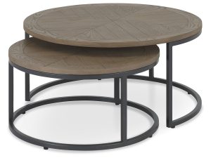 Bentley Designs Chevron Weathered Ash Nest of Tables