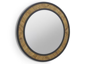 Bentley Designs Ellipse Rustic Oak Wall Mirror