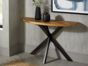 Bentley Designs Ellipse Rustic Oak Console Table