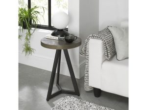Bentley Designs Ellipse Fumed Oak Lamp Table