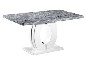 Shankar Neptune Medium Marble Effect Grey/White Dining Table