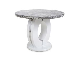 Shankar Neptune Round Marble Effect Grey/White Dining Table