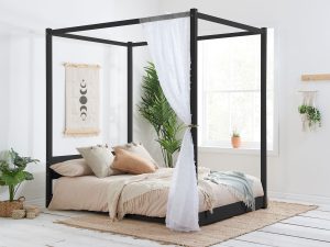 4ft6 Double Birlea Darwin 4 Poster Bedstead in Black