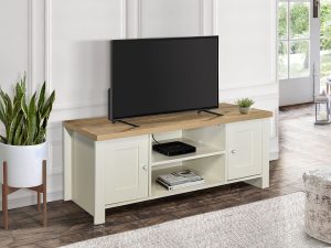 Birlea Highgate Large Tv Unit in Cream And Oak