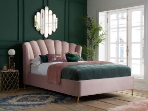 5ft King Size Birlea Lottie Fabric Ottoman Bedstead in Pink