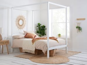 4ft6 Double Birlea Mercia 4 Poster Bedstead in White