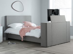 4ft6 Double Birlea Plaza FabricTv Bedstead Bedstead in Grey
