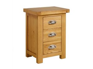 Birlea Woburn Small 3 Drawer Bedside in Solid Oak