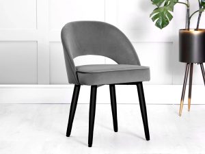 The Furniture Mill Chair Collection Dining Chair CH112 Grey Velvet