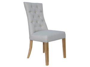 The Furniture Mill Chair Collection Curved Button Back Dining Chair CH33 in Natural