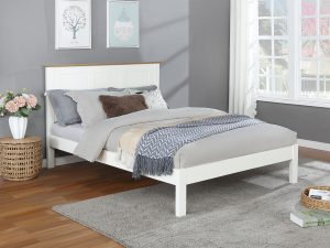 4ft6 Double Flintshire Furniture Conway White/Light Oak Bedstead