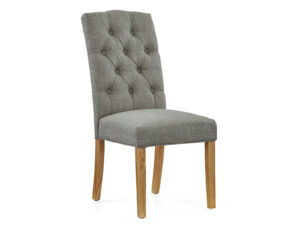 Corndell Global Home Normandy Button Back Upholstered Chair In Grey