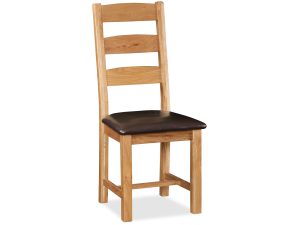 Corndell Global Home Salisbury Slatted Chair With PU Leather Seat