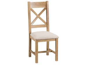 Furniture Mill Corby Cross Back Chair Fabric Seat