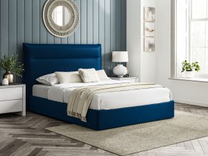 4ft6 Double Furniture Mill Windsor Fabric Ottoman Bed in Royal Blue Velvet