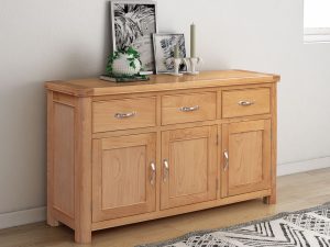 Furniture Mill Blenheim Oak 3 Door Sideboard