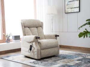 GFA Denmark Riser Recliner in Brushstroke Cream Fabric