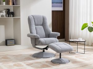 GFA Denver Swivel Recliner & Footstoolin Chacha Dove