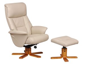 GFA Marseille Swivel Recliner & Footstoolin Cafe Latte Faux Leather