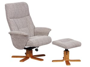 GFA Marseille Swivel Recliner & Footstoolin Wheat Fabric