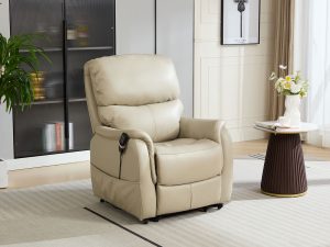 GFA Normandy Dual Motor Riser Recliner in Latte Leather/Match