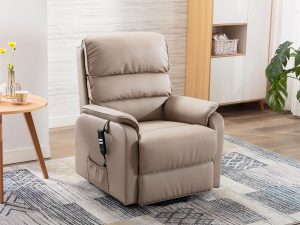 GFA Valencia Riser Recliner in Pebble Plush Fabric
