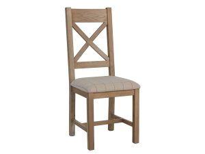 Furniture Mill Hove Cross Back Dining Chair Natural Check