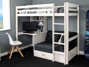 Kids Avenue Flexa Hit 8 Highbed With Black Futon