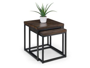 Julian Bowen Brooklyn Dark Oak Nesting Lamp Tables