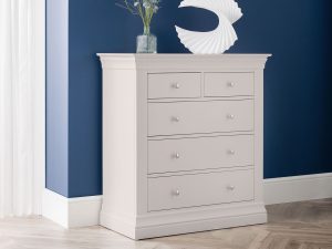 Julian Bowen Clermont 3+2 Drawer Chest in Light Grey