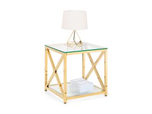 Julian Bowen Miami Lamp Table in Gold